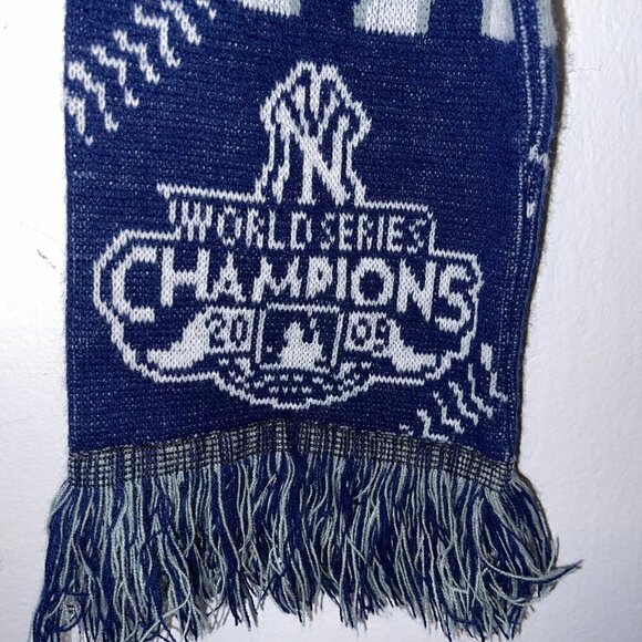New York Yankees World Series Champions 2009 Scarf BLUE WHITE GRAY - Picture 5 of 5